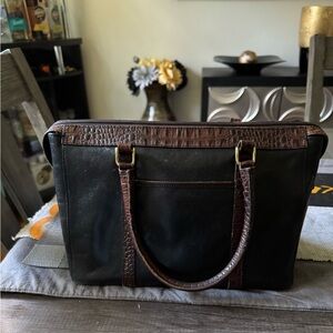 Black and Brown Brahmin leather satchel
